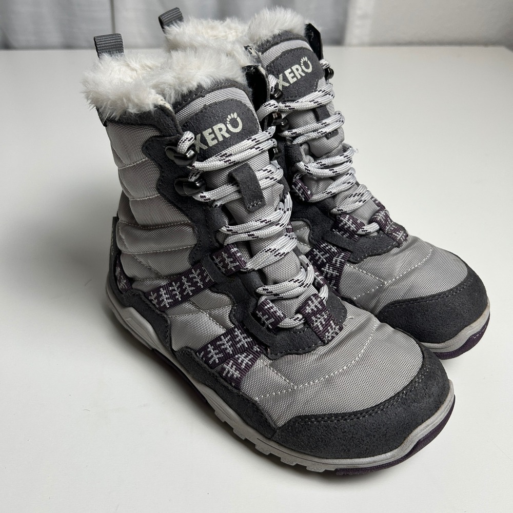 Xero Shoes Alpine Womens 5 Gray Purple Waterproof Barefoot Winter Snow Boots